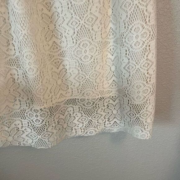 Cotton blend Lace Tiered Dress crochet babydoll style S whimsy spring flirty - Picture 3 of 4
